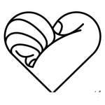 Dibujo para colorear Mano De Corazon Para Pintar Y Colorear Dibujo De Una Mano Con Forma De Corazon