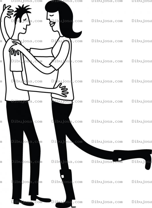 Dibujo para colorear Pareja De Altos Dibujo De Novio Alto Y Novia Alta Para Pintar Y Colorear