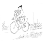 Dibujo para colorear Pareja En Bicicleta Para Pintar Y Colorear