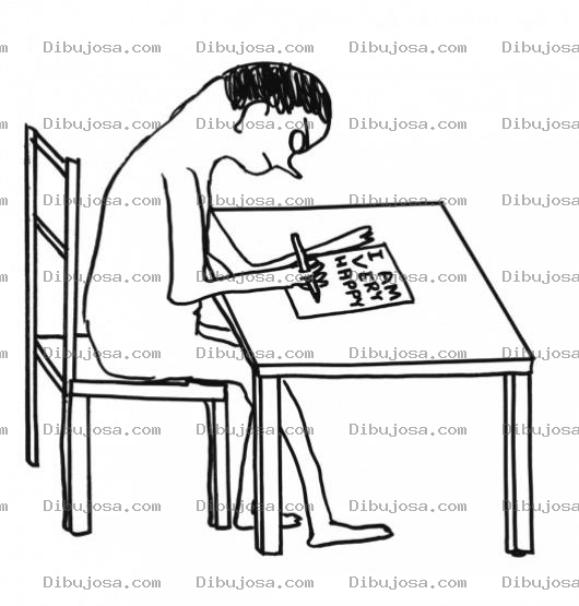 Dibujo para colorear Dibujo De Hombre Enojado Escribiendo En Ingles Estoy Muy Feliz En Una Hoja De Papel Para Pintar Y Colorear