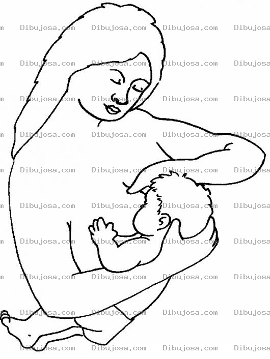 Dibujo para colorear Dibujo De Mujer Amamantando A Su Bebe Para Pintar Y Clorear Mujer Dando Leche Materna Con Su Pecho