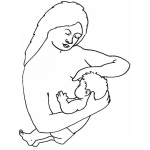 Dibujo para colorear Dibujo De Mujer Amamantando A Su Bebe Para Pintar Y Clorear Mujer Dando Leche Materna Con Su Pecho