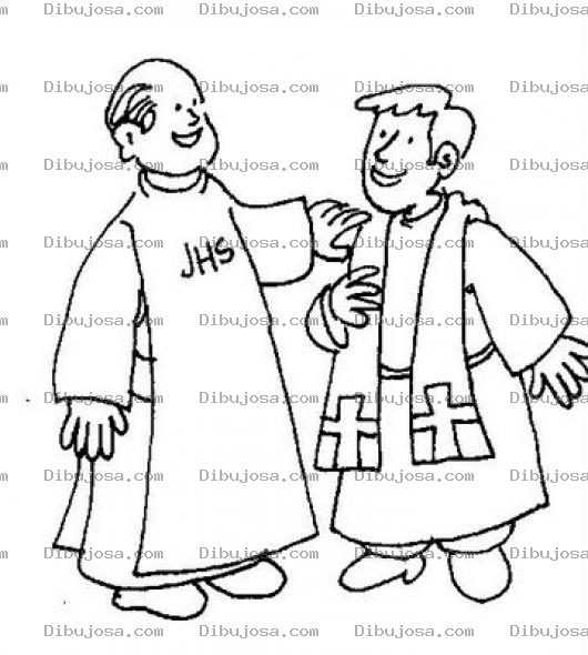 Dibujo para colorear Dibujo De Dos Sacerdotes Para Pintar Y Colorear