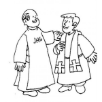 Dibujo para colorear Dibujo De Dos Sacerdotes Para Pintar Y Colorear