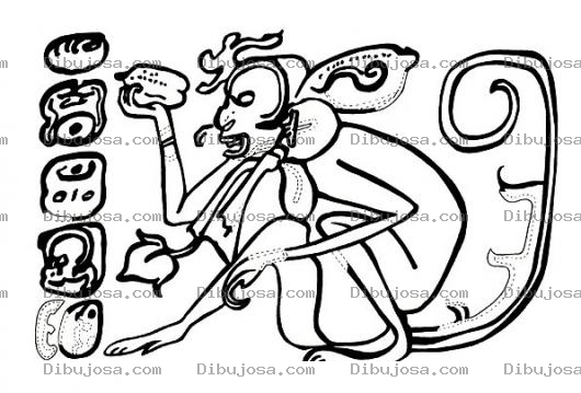 Dibujo para colorear Dibujo De Mono Maya Para Pintar Y Colorear