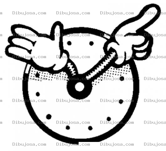 Dibujo para colorear Reloj Con Manos De Mickey Mouse Para Pintar Y Colorear