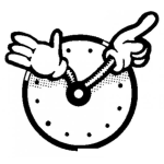 Dibujo para colorear Reloj Con Manos De Mickey Mouse Para Pintar Y Colorear