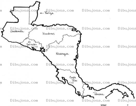 Dibujo para colorear Mapa De Centroamerica Para Pintar Y Colorear A Los Paises De Centro America