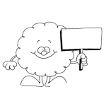Dibujo para colorear Dibujo De Nube Con Cartel Para Pintar Y Colorear