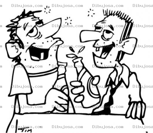 Dibujo para colorear Dibujo De Borachos Bebiendo Alcohol Para Pintar Y Colorear