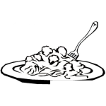 Dibujo para colorear Pintar un plato de spageti