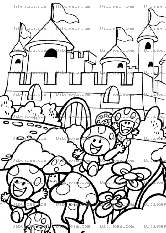 Dibujo para colorear El Castillo De Mario Bros Para Pintar Y Colorear