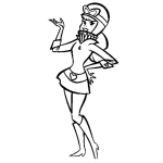 Dibujo para colorear Dibujo De Penelope La Corredora De Autos Para Pintar Y Colorear