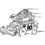 Dibujo para colorear Dibujo Del Carro De Rufus Con Ruedas De Sierra Para Pintar Y Colorear