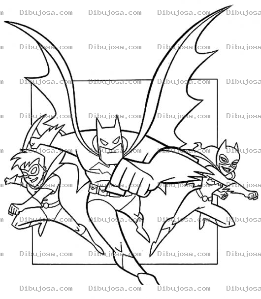 Dibujo para colorear Robin Batman Y Gatubela Para Pintar Y Colorear