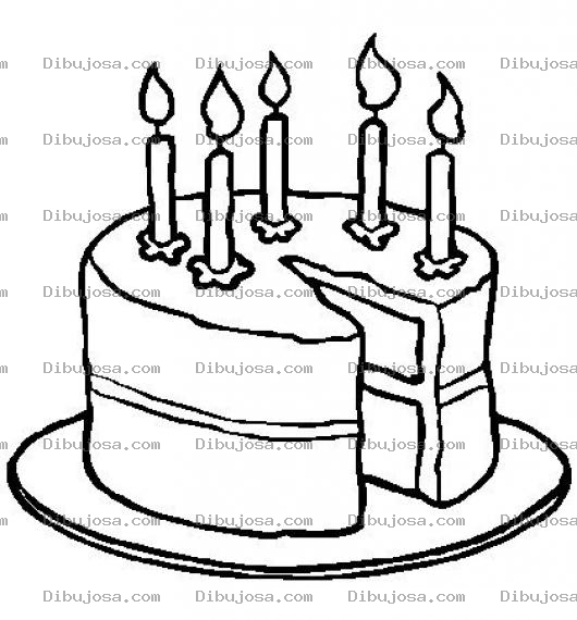 Dibujo para colorear Colorear un pastel de cumpleanos