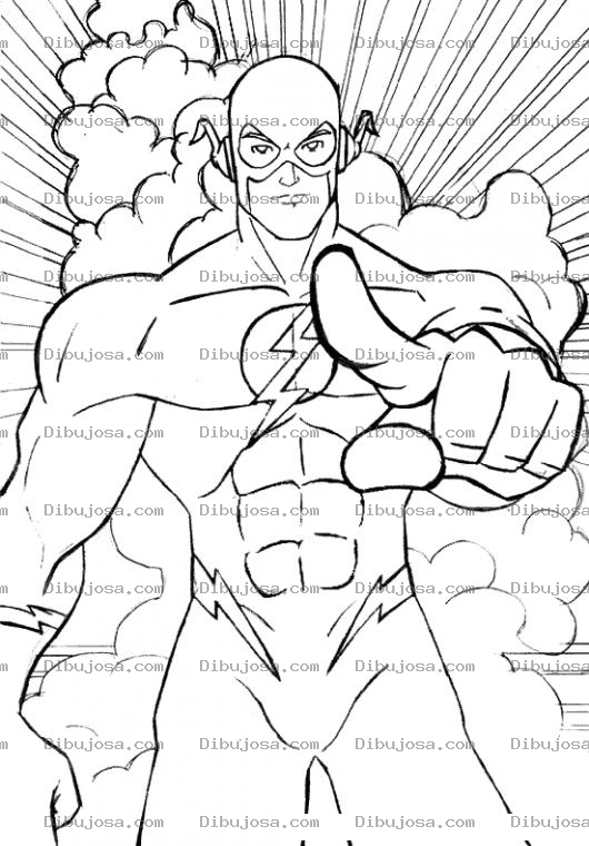 Dibujo para colorear Dibujo Del Super Heroe Flash Para Pintar Y Colorear