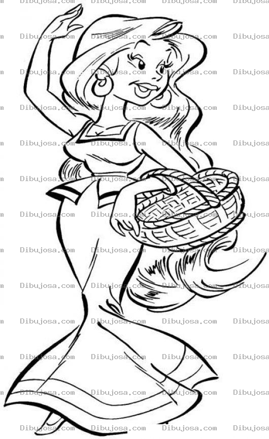 Dibujo para colorear Dibujo De La Princesa Falbala Para Pintar Y Colorear A Falvala
