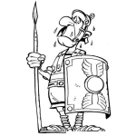 Dibujo para colorear Dibujo De Caballero Romano Sudando Para Pintar Y Colorear