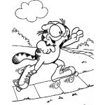 Dibujo para colorear Dibujo De Garfield Con Patines Para Pintar Y Colorear