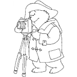 Dibujo para colorear Dibujo De Osito Fotografo Para Pintar Y Colorear Al Oso Padington Con Su Camara De Fotos En Un Tripode