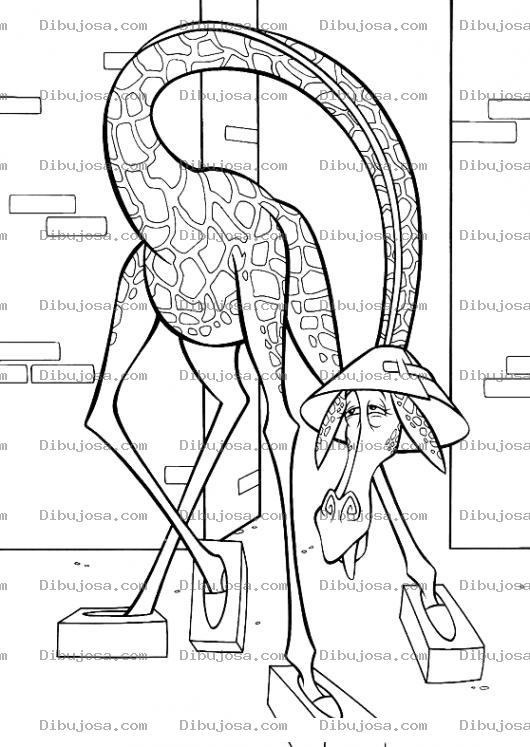 Dibujo para colorear Dibujo De La Jirafa De Madagascar Para Pintar Y Colorear