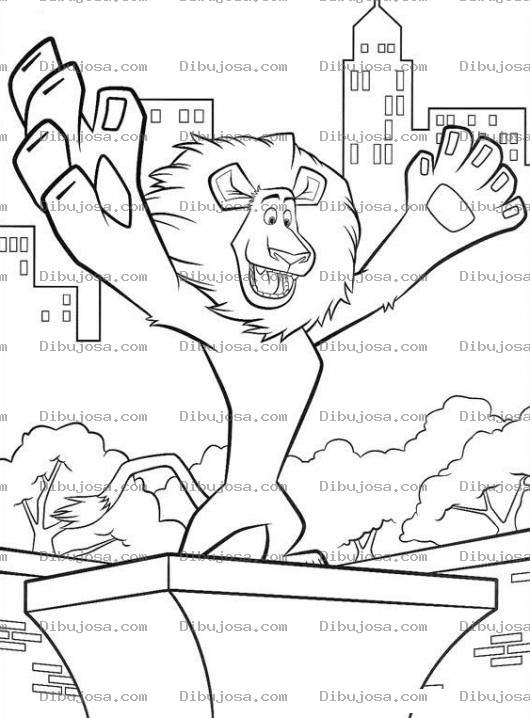 Dibujo para colorear Dibujo De Alex El Leon De Madagascar Para Pintar Y Colorear
