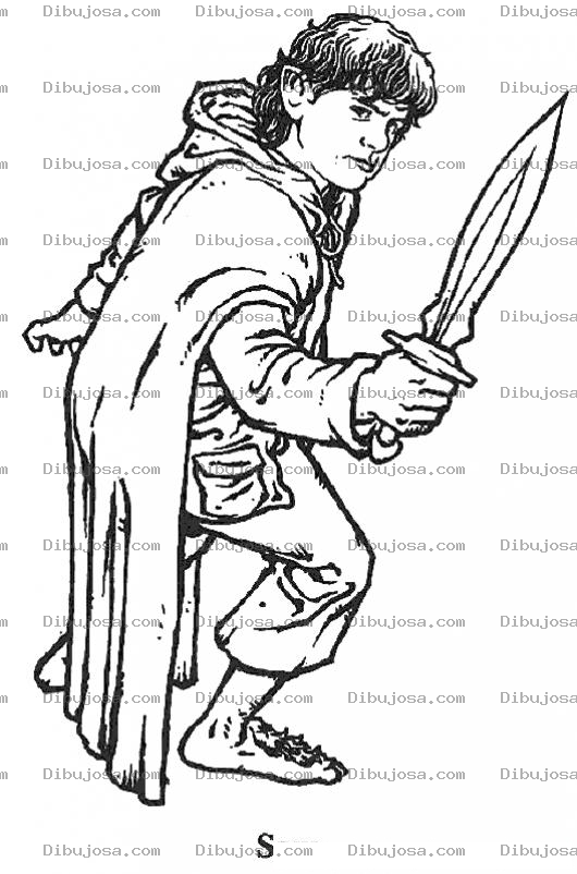Dibujo para colorear Dibujo De Sam Del Senor De Los Anillos Para Pintar Y Colorear