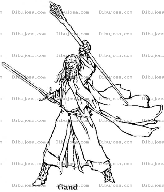Dibujo para colorear Dibujo De Gandalf De Senor De Los Anillos Para Pintar Y Colorear