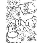 Dibujo para colorear Dibujo De Tarzan Con Los Simios Para Pintar Y Colorear