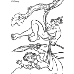 Dibujo para colorear Dibujo De Tarzan Con Jane Para Pintar Y Colorear