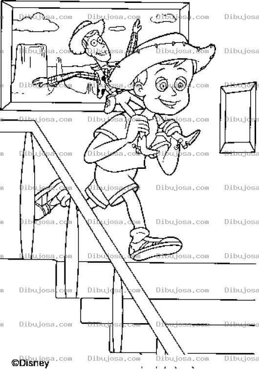 Dibujo para colorear Toystory Dibujo De Andy Jugando Con Woody Para Pintar Y Colorear A Toy Estori