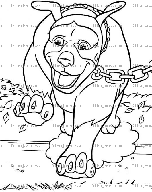 Dibujo para colorear Dibujo De Perron Encadenado Para Pintar Y Colorear