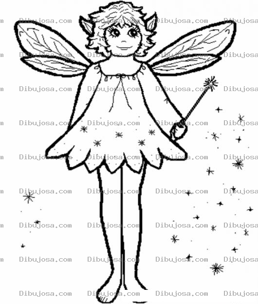 Dibujo para colorear Hada Con Varita Magica Pra Pintar Y Colorear