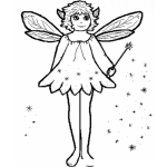 Dibujo para colorear Hada Con Varita Magica Pra Pintar Y Colorear