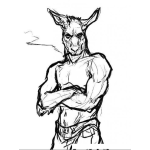 Dibujo para colorear Burro Musculoso Para Pintar Y Colorear