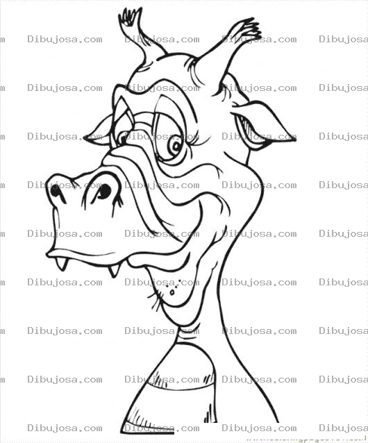 Dibujo para colorear Dibujo De Dragon Viejo E Inofensivo Para Pintar Y Colorear Al Dragon Goofy