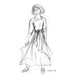 Dibujo para colorear Vestido Humilde Para Pintar Y Colorear
