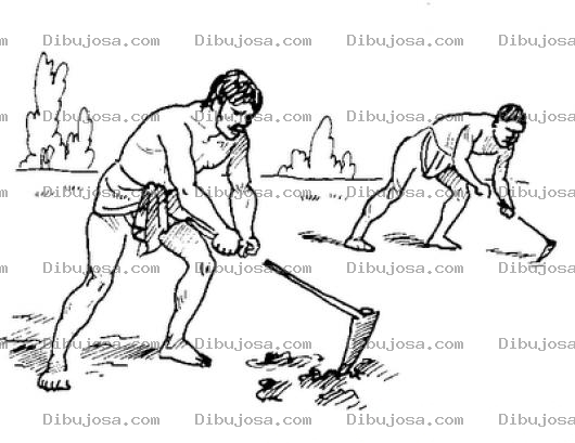 Dibujo para colorear Dibujo De Labradores De Tierra Para Pintar Y Colorear Hombres Arando Y Labrando La Tierra