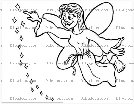 Dibujo para colorear Dibujo De Angelita Contando Estrellas Para Pintar Y Colorear