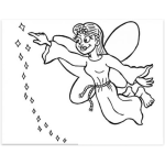 Dibujo para colorear Dibujo De Angelita Contando Estrellas Para Pintar Y Colorear