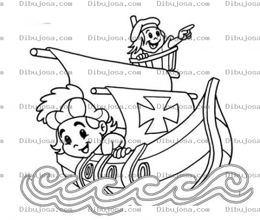 Dibujo para colorear Dibujo De Rodrigo De Triana Con Cristobal Colon Para Pintar Y Colorear