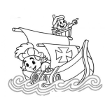 Dibujo para colorear Dibujo De Rodrigo De Triana Con Cristobal Colon Para Pintar Y Colorear