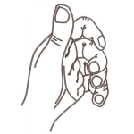 Dibujo para colorear Dibujo De Mano Semiempunada Para Pintar Y Colorear Mano Izquierda