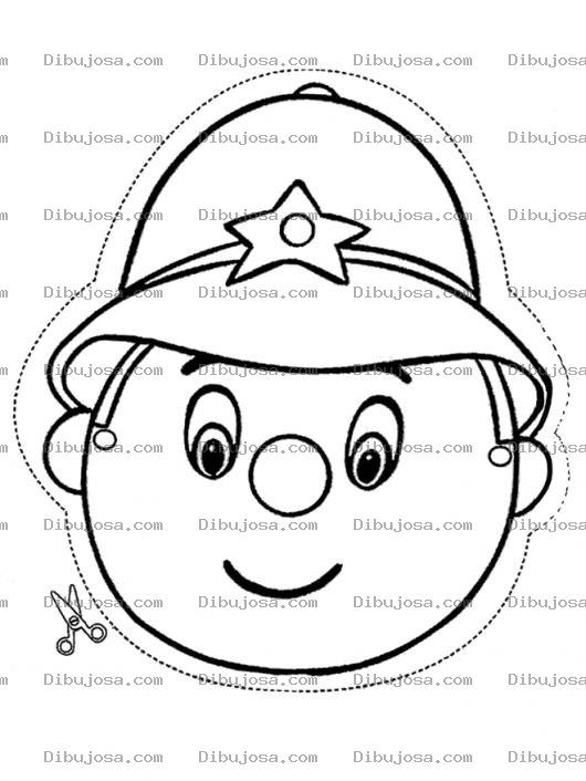Dibujo para colorear Cara De Policia Para Recortar Pintar Y Colorear