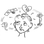 Dibujo para colorear Los Pensamientos De Una Mujer Para Pintar Y Colorear