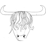 Dibujo para colorear Dibujo De Toro Emo Para Pintar Y Colorear