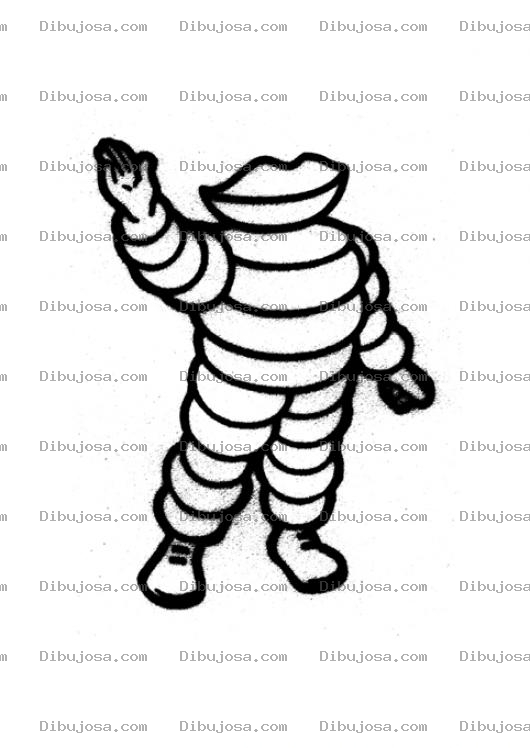 Dibujo para colorear Dibujo De Michelin Con Cara De Boca Para Pintar Y Colorear