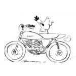 Dibujo para colorear Dibujo De Pollo Acrobata En Moto Para Pintar Y Colorear