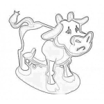 Dibujo para colorear Dibujo De Vaquita Triste Para Pintar Y Colorear